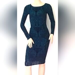 Elegant Black Geometric Pattern Dress